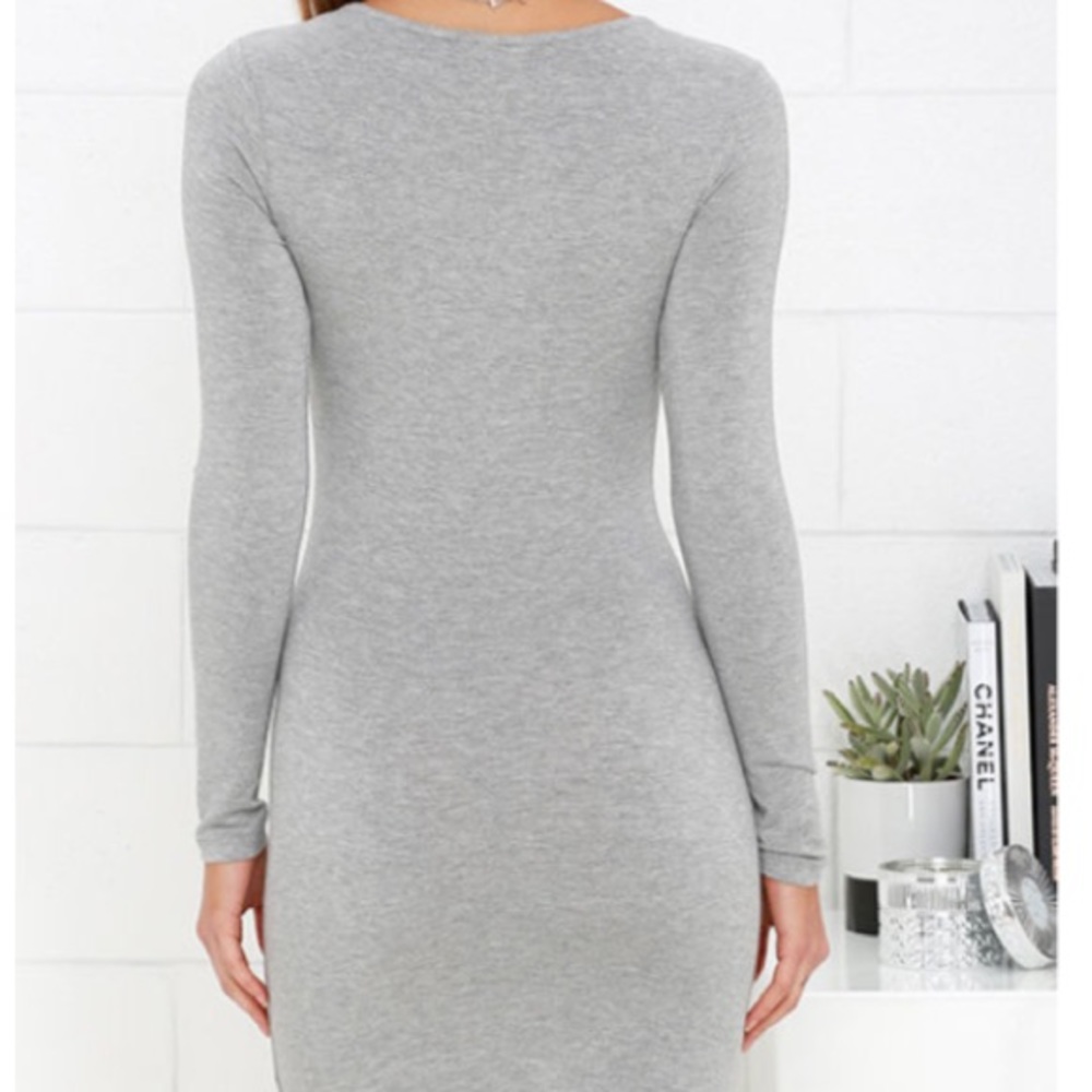 Perfect Gray Bodycon Dress - Picture 3 of 3